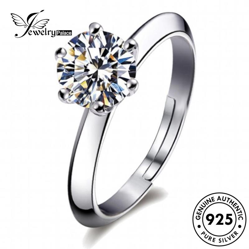 Jewelrypalace Cincin925 Cakar Moissanite Asli Klasik Berlian Wanita Enam Perak R422