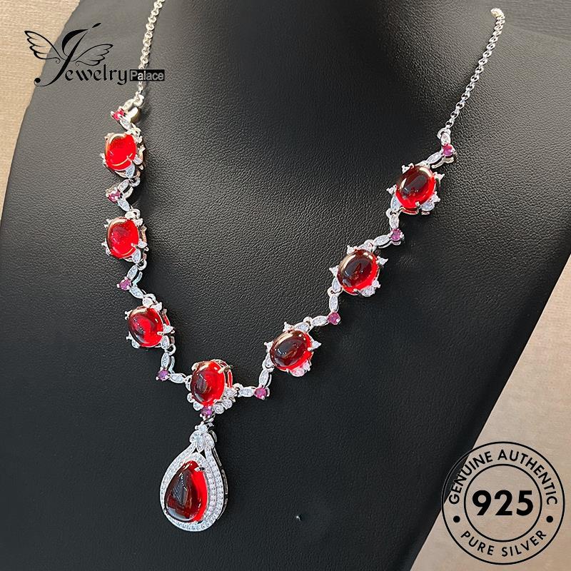 Jewelrypalace Asli Mewah Ruby Wanita Perak925 Kalung Tetes N1595