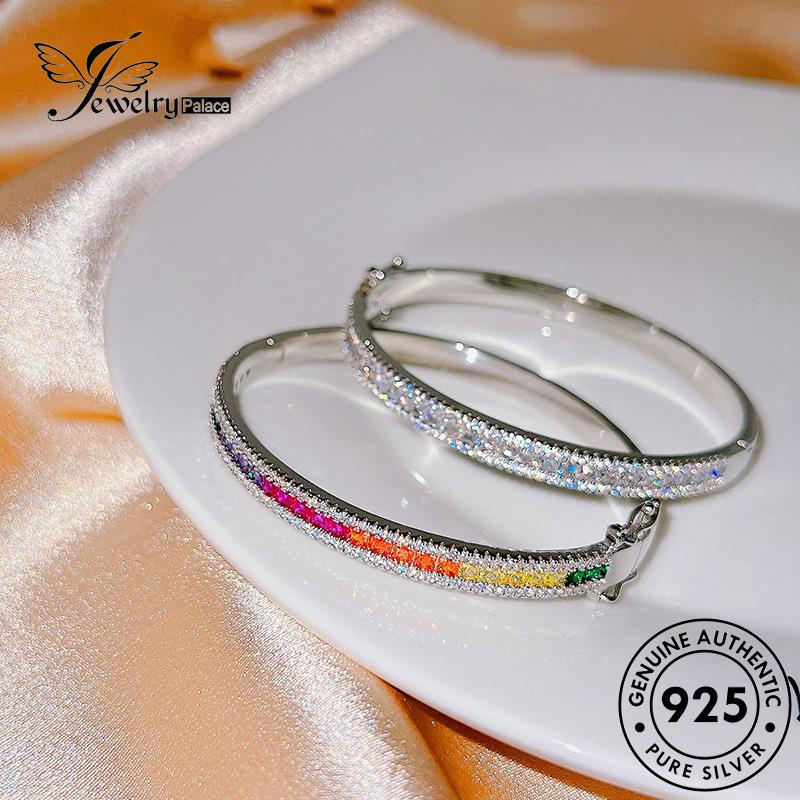 Jewelrypalace Wanita Berlian Asli Gelang Perak Mewah Moissanite Ringan925 Gesper B605