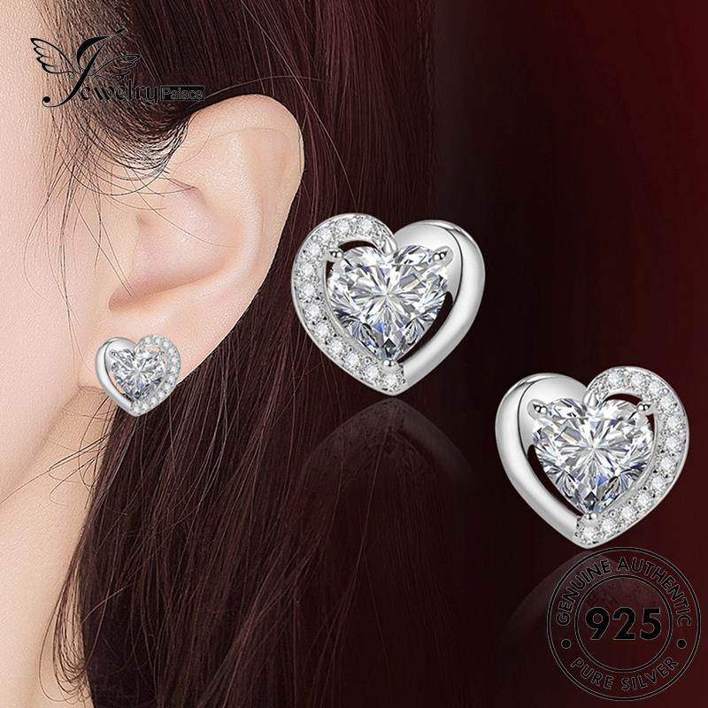 Perhiasantempat Wanita Aquamarine Asli Perak925 Peach Anting Stud E725