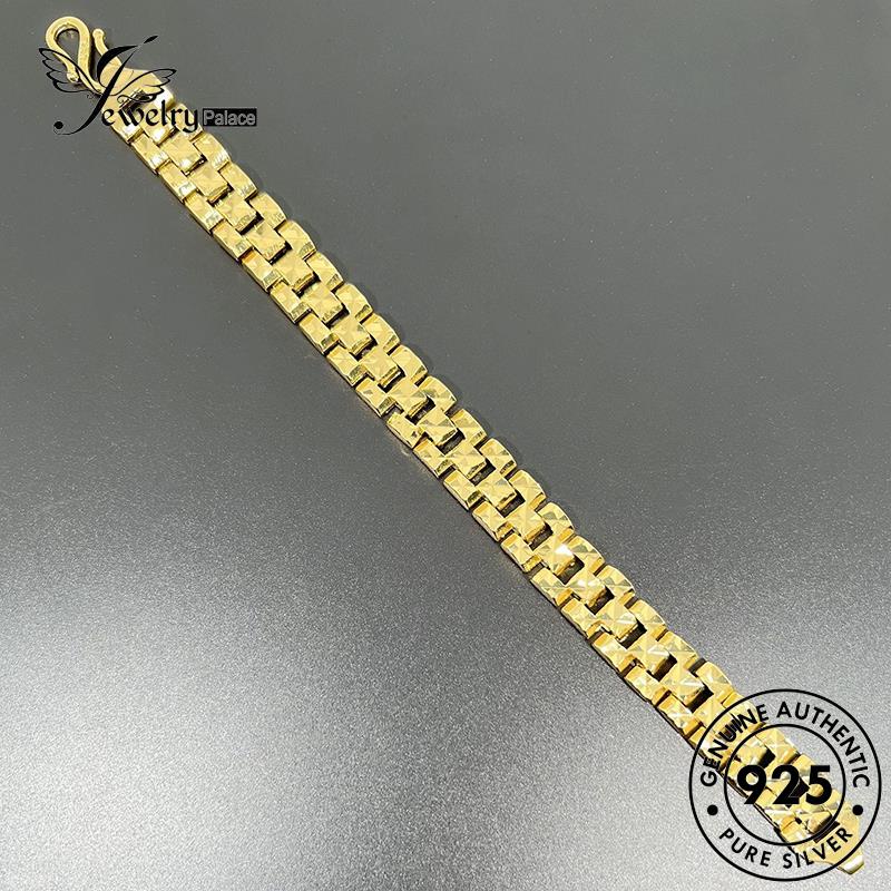 Jewelrypalace Gelang Kotak Kotak Perak Wanita Mobil Emas Asli925 B671