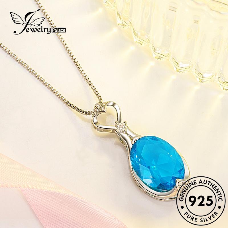 Jewelrypalace Wanita Safir Asli Perak Temperamen925 Kalung N1117