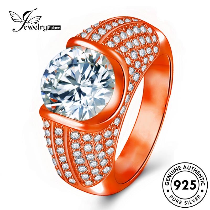 Jewelrypalace Moissanite925 Berlian Mewah Wanita Cincin Asli Silver Gold R1702