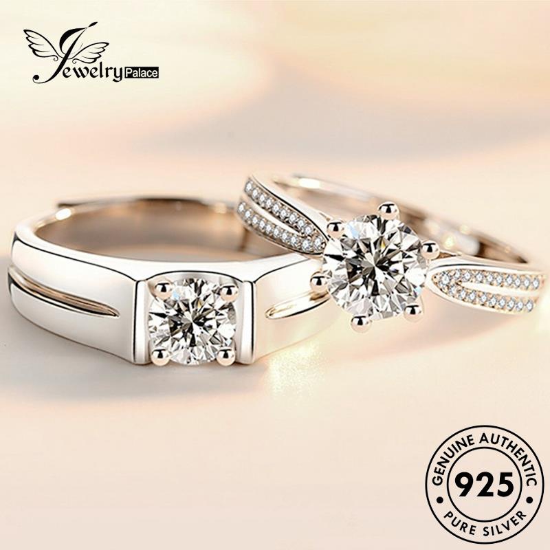 Jewelrypalace Cakar Asli Enam Berlian925 Moissanite Perak Cincin Temperamen Pasangan R1705