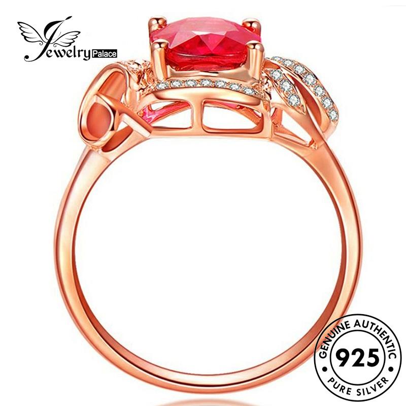 Jewelrypalace Cincin Perak Ruby Wanita925 Kuntum Asli R1710