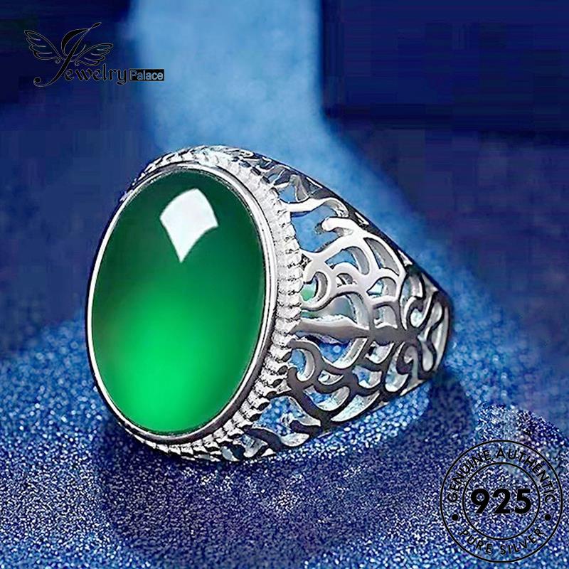 Perhiasantempat Mendominasi Wanita925 Cincin Perak Emerald Original R1712