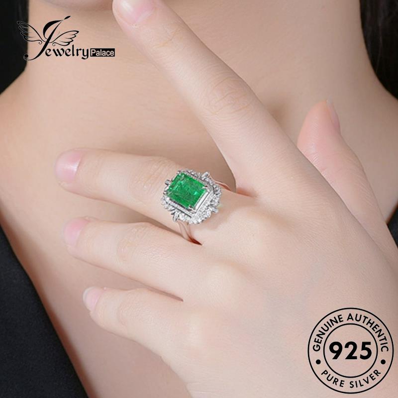 Perhiasantempat Cincin Emerald925 Kotak Perak Wanita Asli R1774