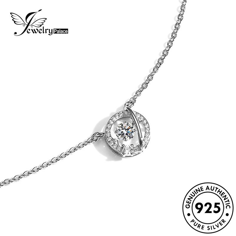 Jewelrypalace925 Fashion Berlian Perak Asli Kalung Wanita Moissanite N120