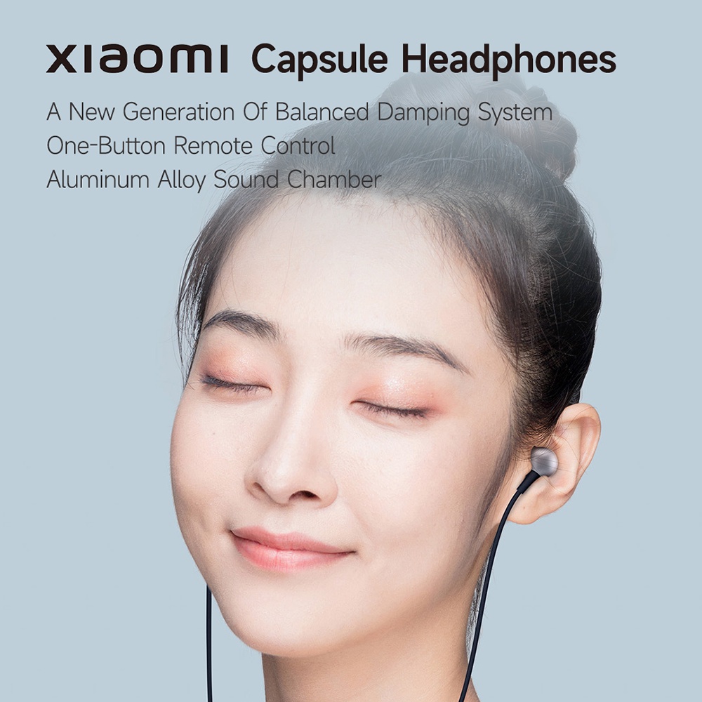 Xiaomi Headphone Kapsul Headset Stereo In-Ear 3.5mm Dengan Microphone Wire Control Earphone Untuk Game Music Movie