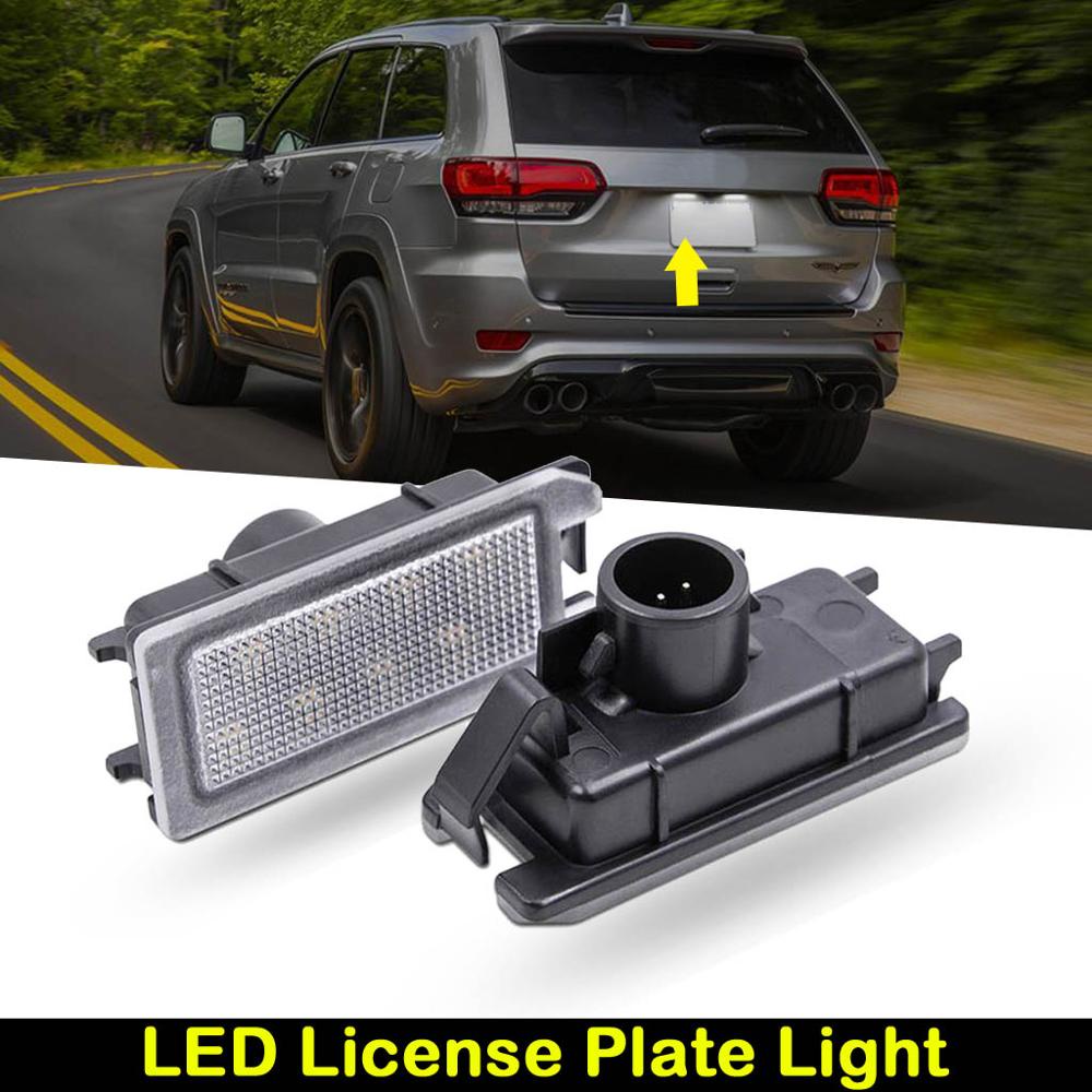 2pcs Lampu Plat Nomor LED Belakang Mobil Putih Untuk Jeep Grand Cherokee Compass Patriot Maserati Levante Fiat 500dodge Viper