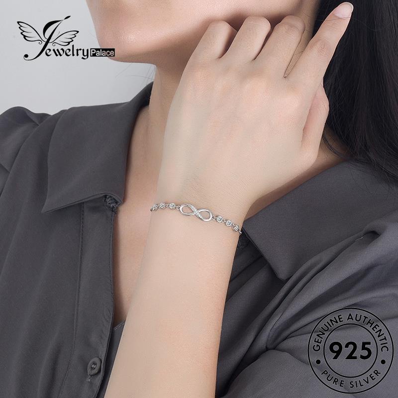 Tempat Perhiasan Wanita Moissanite925 Infinity Asli Simbol Berlian Perak Kreatif Gelang B229