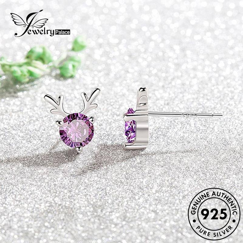 Jewelrypalace Sapphire Tanduk Asli Stud Wanita Perak925 Fresh Anting Kecil E5