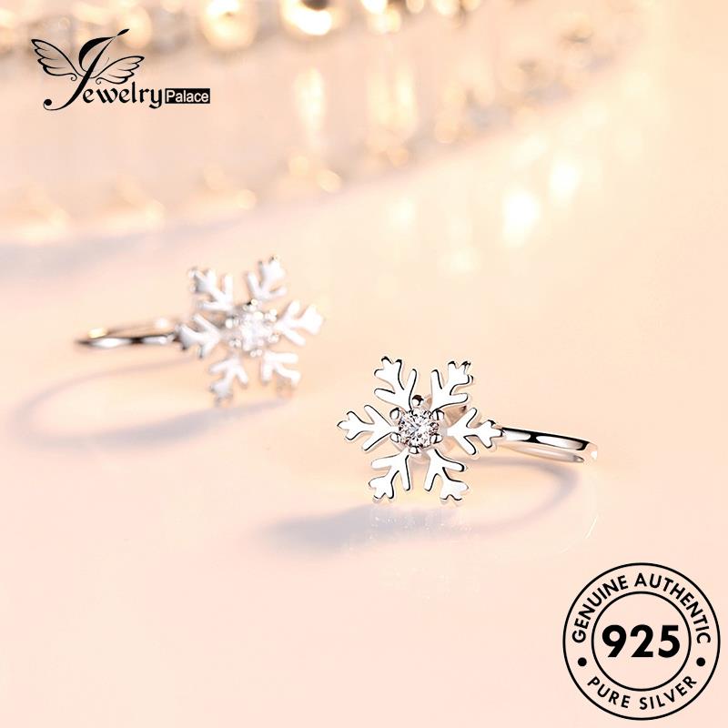 Jewelrypalace Wanita Perak Asli Anting Snowflake Stud925 Manis E21