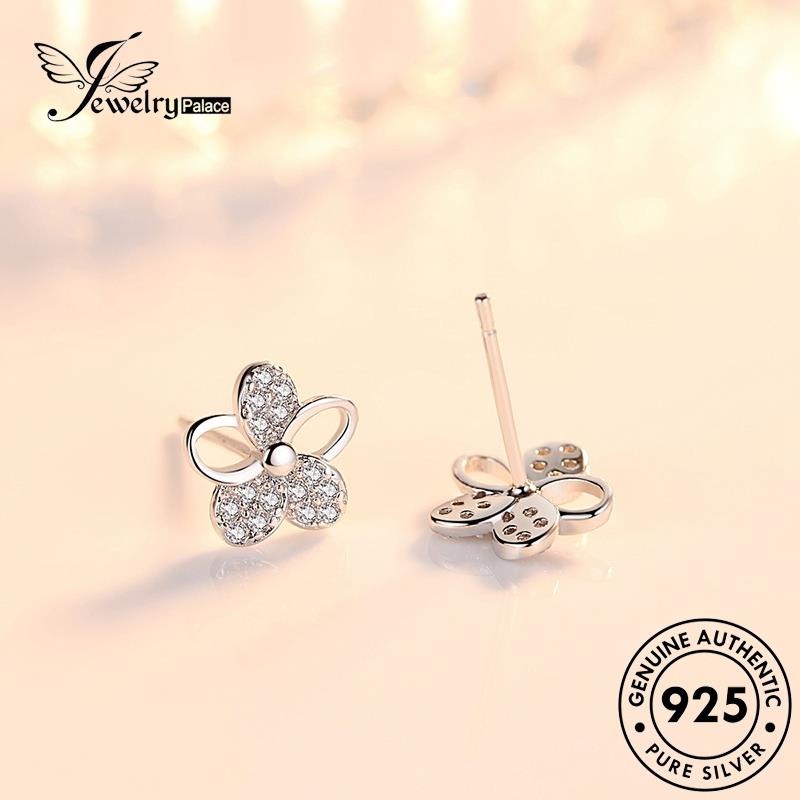 Jewelrypalace Bunga Asli Stud Moissanite Berlian Perak925 Anting Fashion Wanita E126