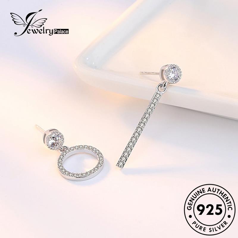 Jewelrypalace Asli Stud Perak Wanita Lingkaran Simple Anting Berlian925 Moissanite E129