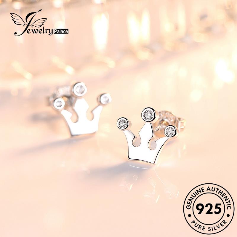 Jewelrypalace Mahkota Wanita Anting Berlian Perak925Asli Moissanite Stud Temperamen E216