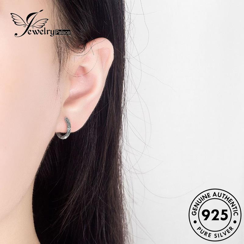 Jewelrypalace Perak Wanita Retro Asli925 Anting Bulat Hoop E350