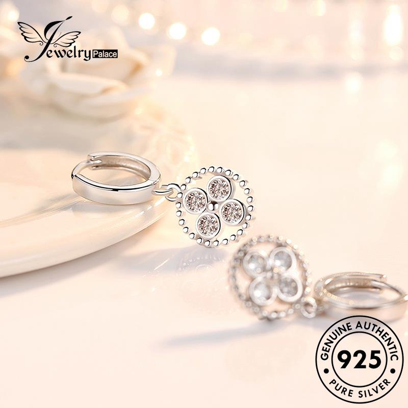 Jewelrypalace Asli Lingkaran Perak Wanita Simple Hoop Moissanite Anting Berlian925 E423