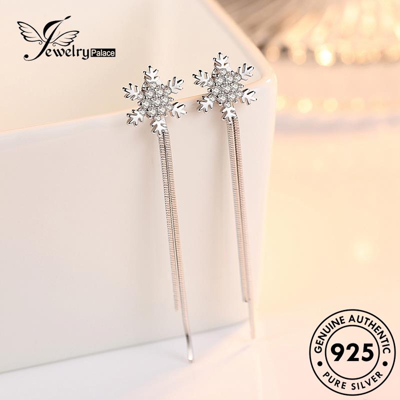 Jewelrypalace Snowflake925 Anting Moissanite Perak Wanita Berlian Fashion Stud Asli E442