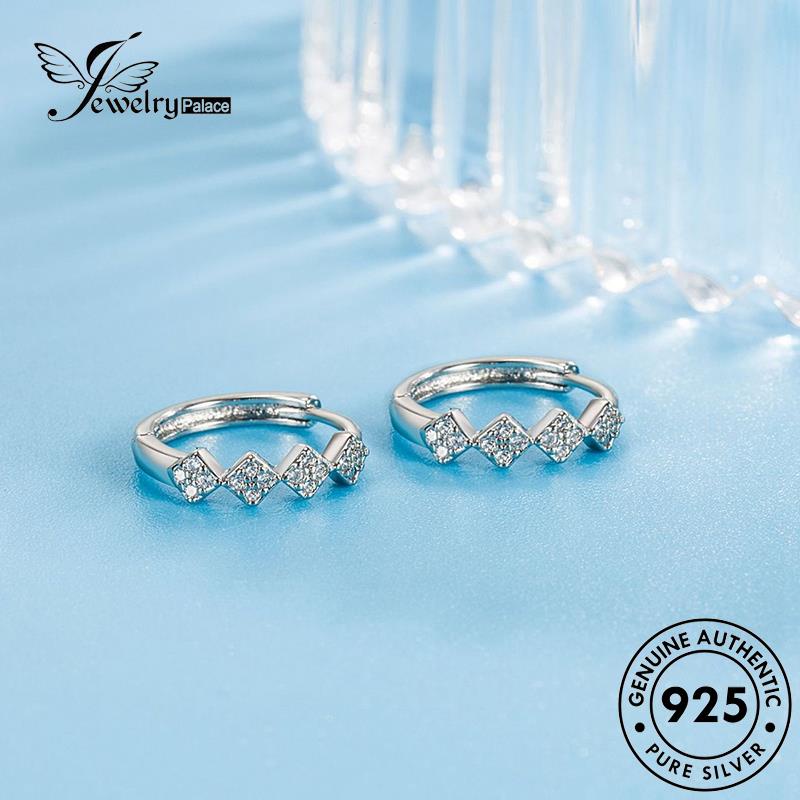 Jewelrypalace Moissanite Wanita925 Anting Canggih Hoop Asli Berlian Diamond Perak E425