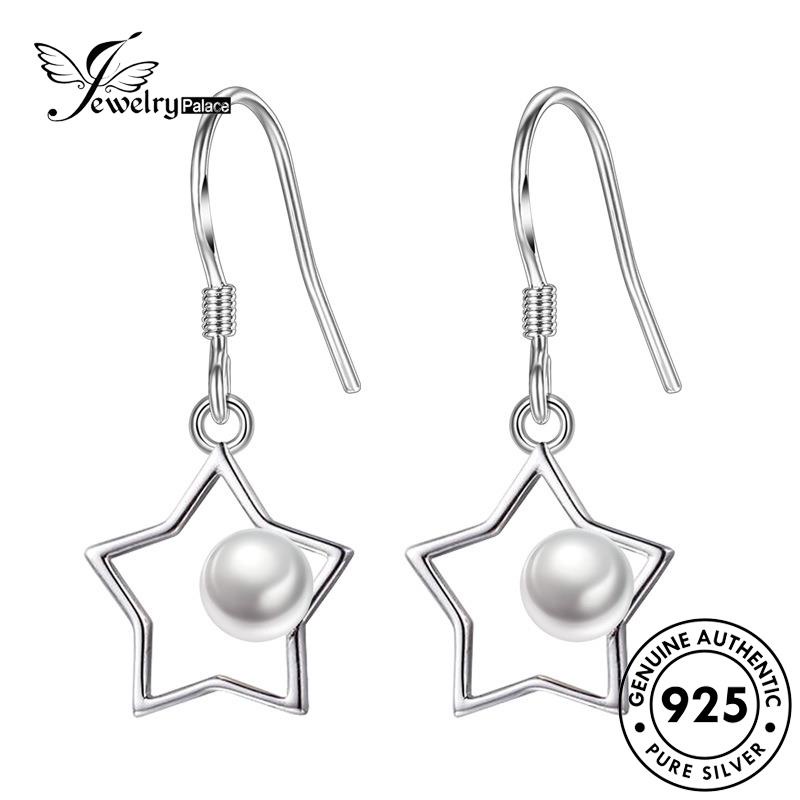 Jewelrypalace Bintang925 Asli Anting Perak Berujung Lima Wanita Kepribadian Kait Mutiara E497