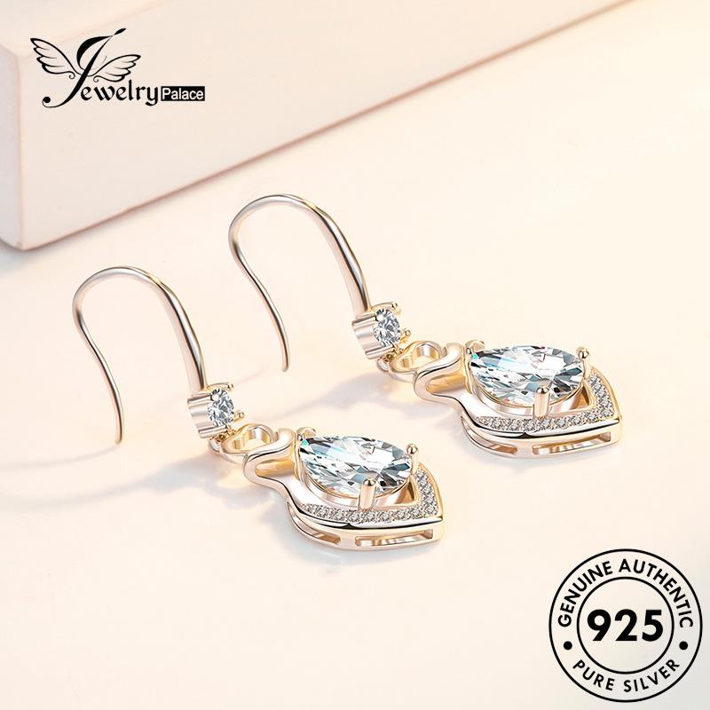 Jewelrypalace Wanita925 Anting Tetes Perak Bentuk Lembut Sapphire Hook Asli E507