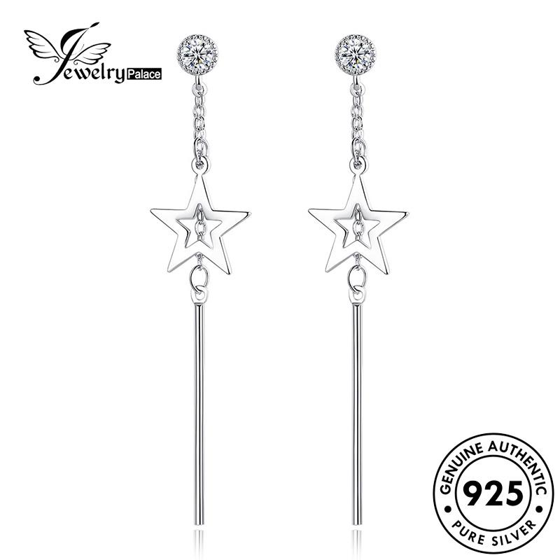 Perhiasantempat925anting Asli Bintang Wanita Berujung Lima Moissanite Kepribadian Berlian Stud Perak E513