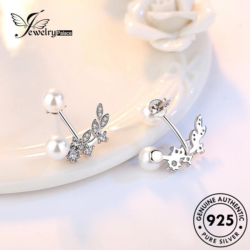 Jewelrypalace Daun Mutiara925 Stud Asli Fashion Perak Wanita Anting E529