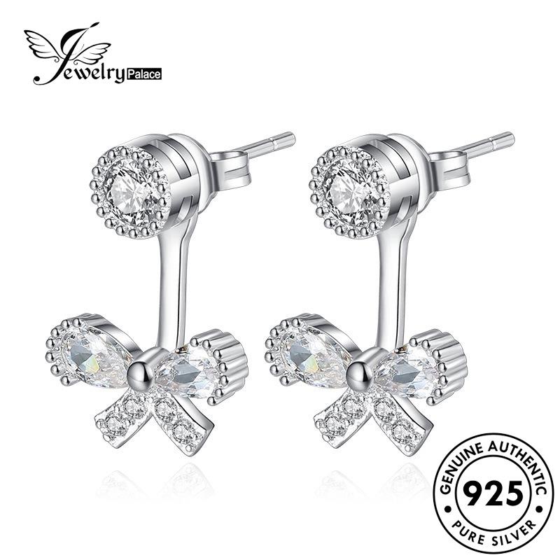 Jewelrypalace Anting925 Kupu Kupu Wanita Berlian Asli Stud Manis Perak Moissanite E598