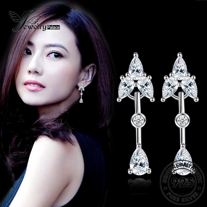 Jewelrypalace925wanita Droplet Berlian Anting Perak Moissanite Air Asli Temperamen Stud E607