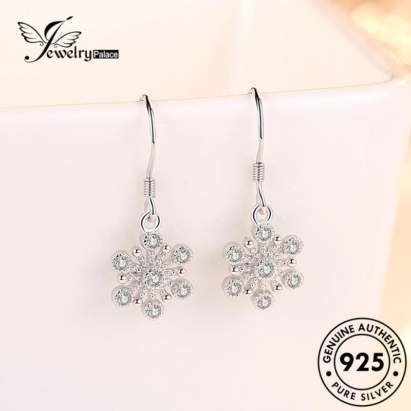 Jewelrypalace Hook Berlian925 Wanita Fashion Perak Asli Snowflake Moissanite Anting E550