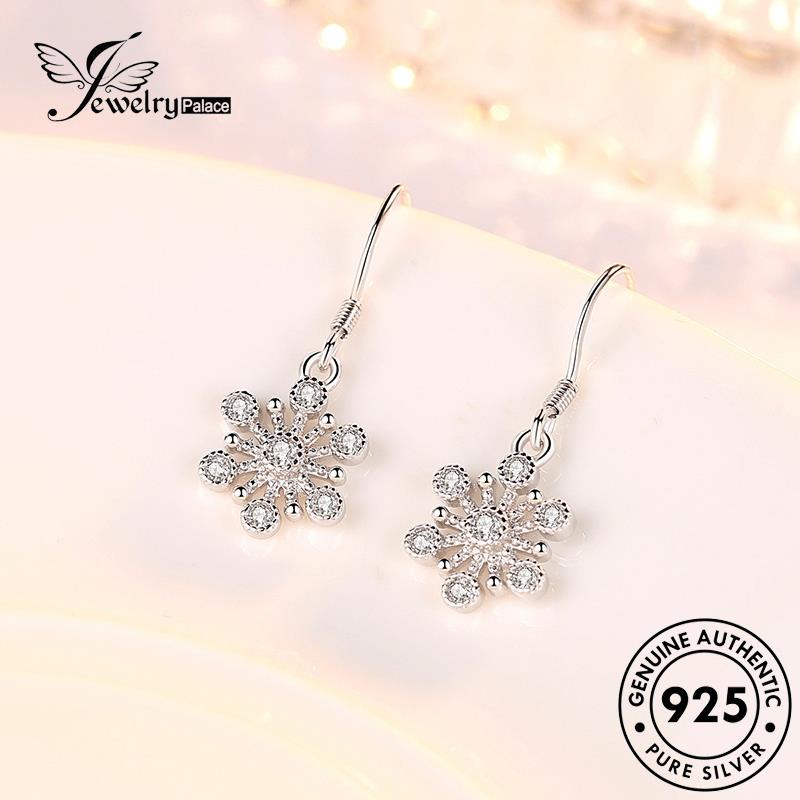 Jewelrypalace Hook Berlian925 Wanita Fashion Perak Asli Snowflake Moissanite Anting E550