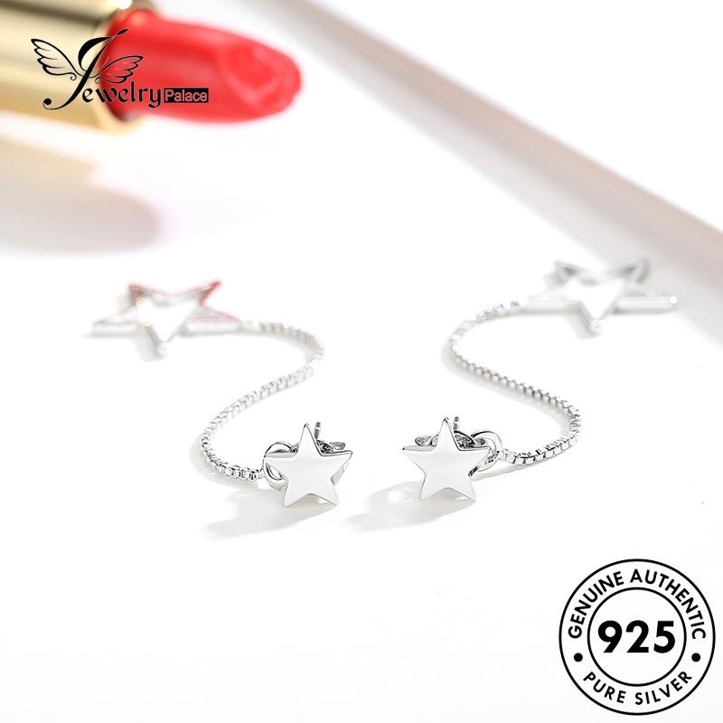 Perhiasantempat Wanita Stud Perak Asli Pentagram Anting Manis925 E554