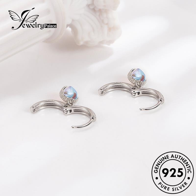 Jewelrypalace Hoop Romantic Moonstone Wanita Asli Anting Love925 Perak E771