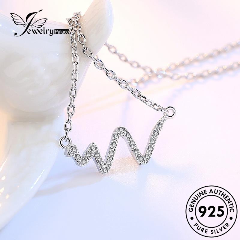 Jewelrypalace Love Wanita Perak Asli Electrogram Kalung925 Simple N10