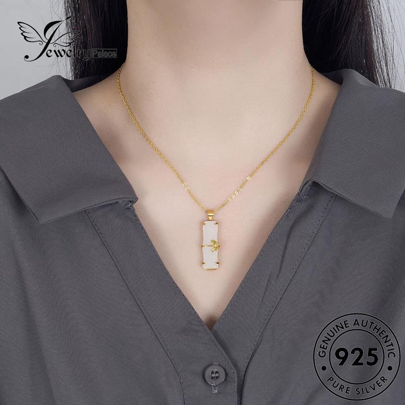 Jewelrypalace Wanita Kalung Emas Asli Perak Giok Maju925 Bambu N299