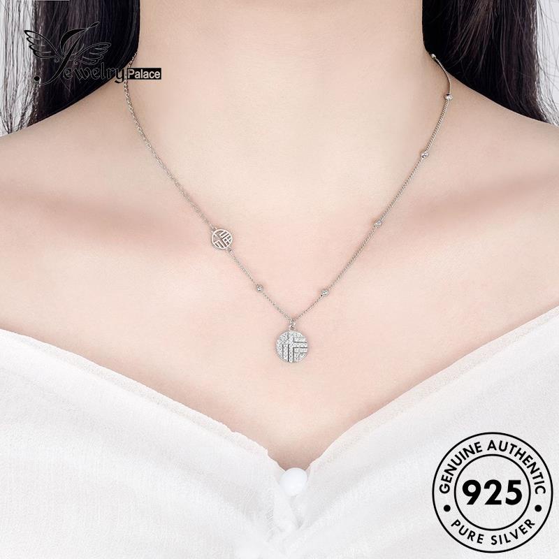 Jewelrypalace Berkah Asli Moissanite Kalung Wanita Emas Berlian925 Perak Vintage N308