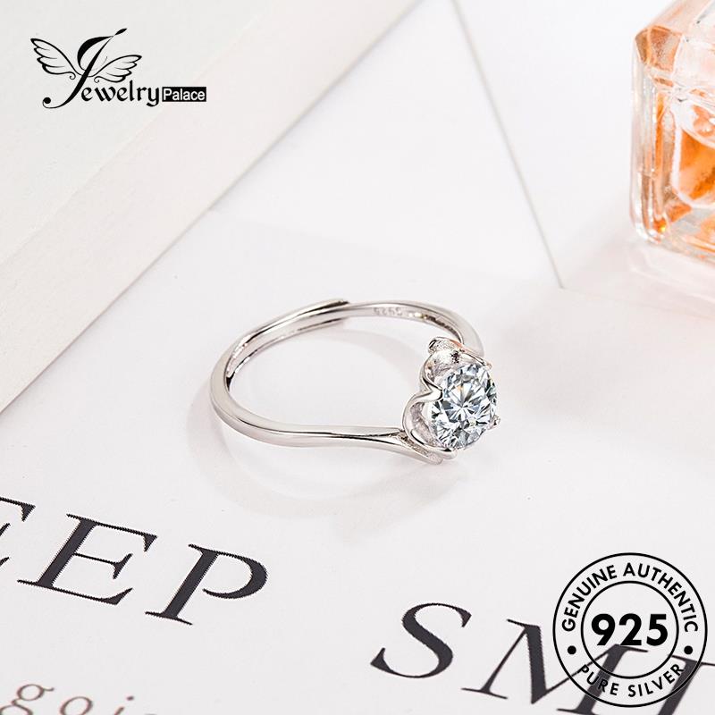 Jewelrypalace Twist Wanita925 Opening Diamond Moissanite Cincin Perak Asli Lengan R136