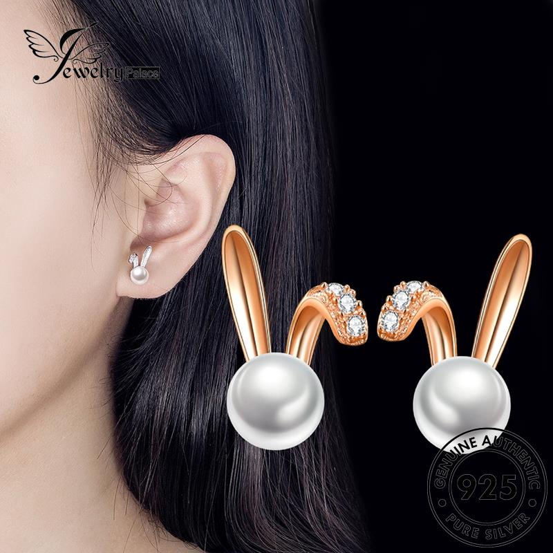 Jewelrypalace Anting Tusuk Mutiara Wanita Silver Rabbit Playful925Asli E798