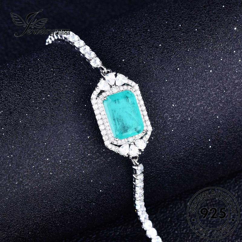 Jewelrypalace Cut Silver Gelang Aquamarine Asli Wanita Princess925 B542