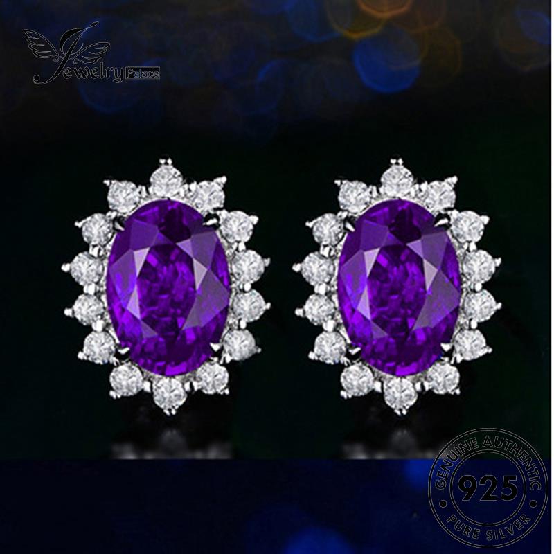 Jewelrypalace Anting Wanita Asli Silver Oval Citrine Stud925 E138