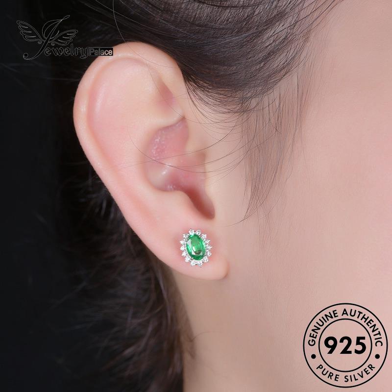 Jewelrypalace Anting Wanita Asli Silver Oval Citrine Stud925 E138