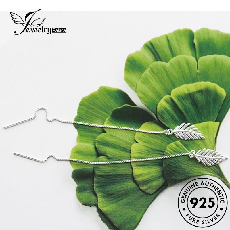 Jewelrypalace Anting Giwang Wanita Asli Silver925 Daun Tetes E219