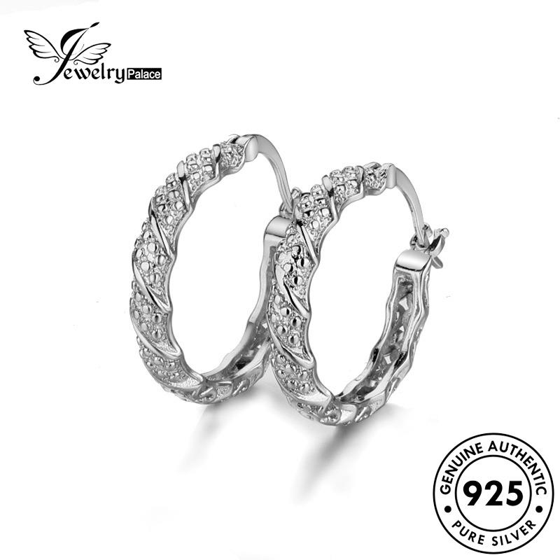 Tempat Perhiasan Wanita Hollow925 Hoop Silver Anting Emas Keluar Asli E396