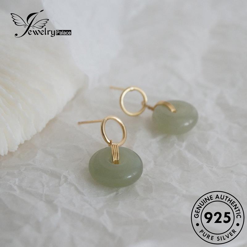 Jewelrypalace Anting Perak Bulat Hoop Giok925 Wanita Asli E476