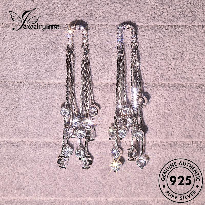 Jewelrypalace Stud Wanita Asli Anting Berlian925 Rumbai Perak Moissanite E622