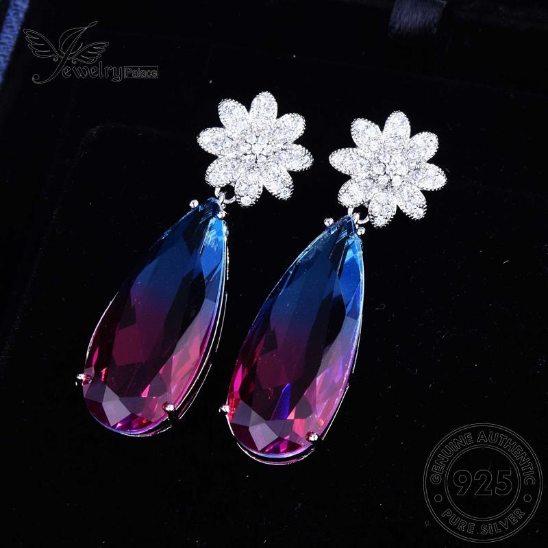 Jewelrypalace Drop Water Amethyst925 Anting Perak Asli Wanita Stud E807