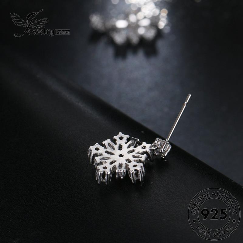 Jewelrypalace Anting Perak Berlian Moissanite Snowflake Wanita925 Stud Asli E734