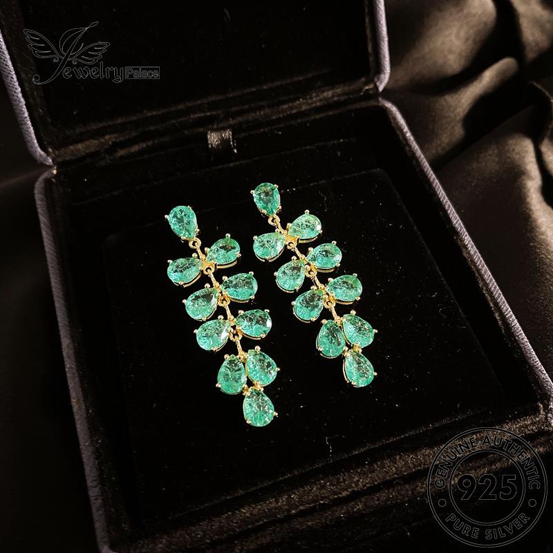 Jewelrypalace Anting Emas Anggur Wanita Emerald Asli925 Stud Es Perak E842