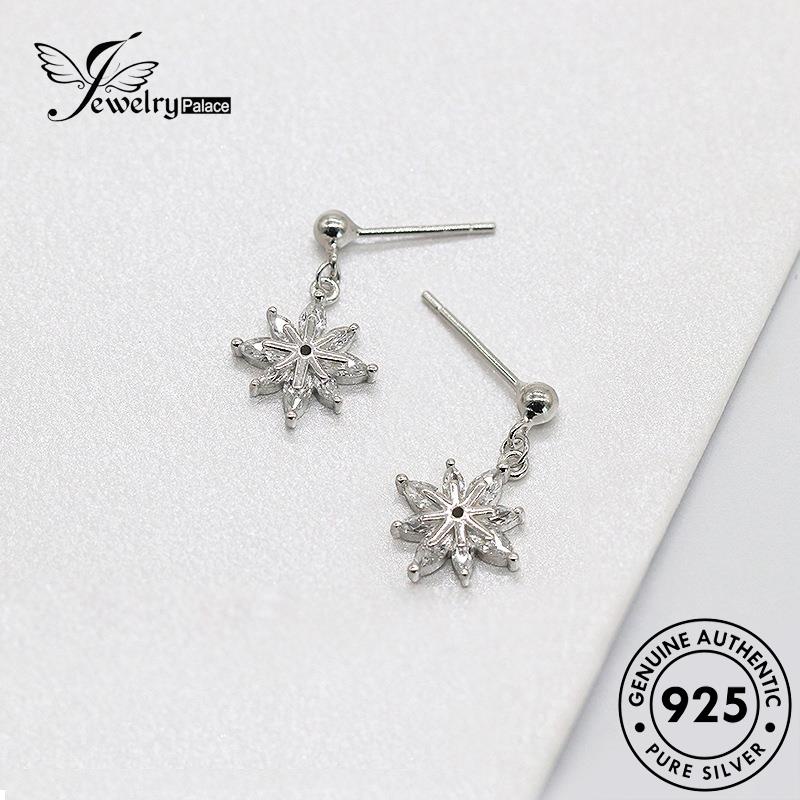 Jewelrypalace Anting Perak Stud Asli Wanita Emas Moissanite 925bunga Berlian The E965